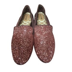 Birdies Women's Sparkle Glitter Flats Loafers Rose Gold Size 7